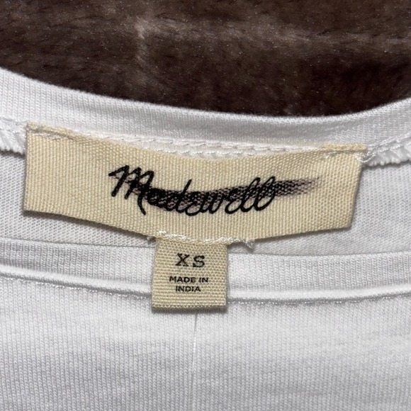 Madewell White Puff Sleeve Tee NWT XS‎ Sheer Poplin Sleeve Cotton Top - Picture 4 of 11